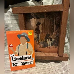 Vintage 1970’s Jim Daly Print Tom Sawyer & Huck Finn + Tom Sawyer Book age 7+